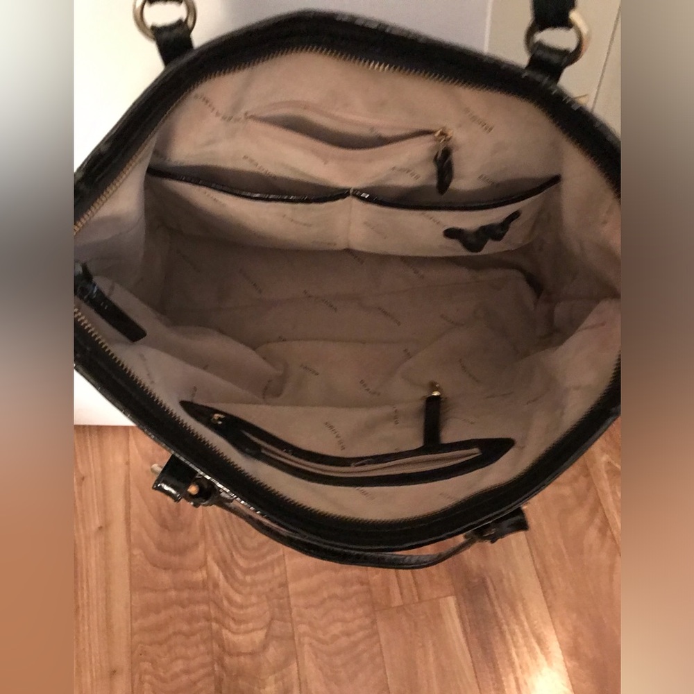 Brahmin Black Croc-Embossed Tote Bag - Picture 8 of 15